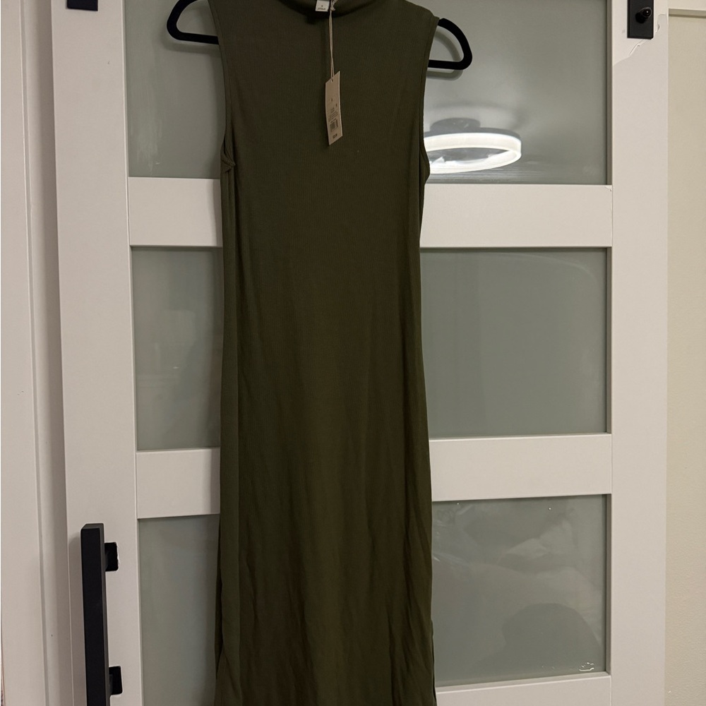 A New Day Khaki Sleeveless Midi Dress